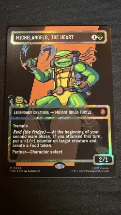 MTG: Teenage MNT | Michelangelo, the Heart | 0092 | Borderless Surge Foil Pixel - Image 1