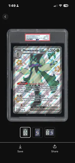 PSA 10 2024 POKEMON BLACK STAR PROMO 078 MEOWSCARADA JUMBO POP 9 Paldean Fates - Image 1