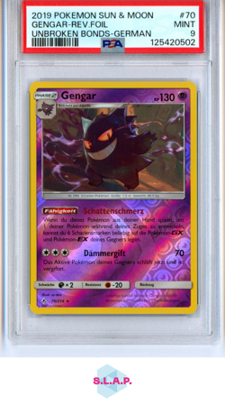 GENGAR POKEMON 70 2019 UNBROKEN BONDS REV.FOIL (POP1) DE PSA 9 - Image 1