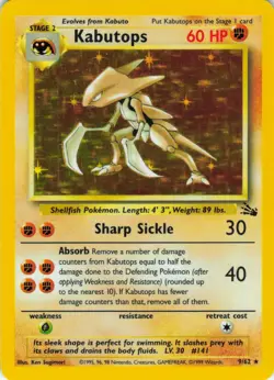Kabutops - Holo - 9/62 Fossil Set - WOTC - Pokemon TCG - 1999 - Image 1