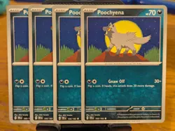 Pokemon TCG Temporal Forces Poochyena 105/162 x4 Playset - Image 1
