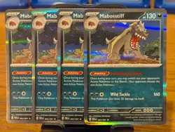 Pokemon TCG Paldean Fates Mabosstiff Holo Rare 063/091 x4 Playset - Image 1
