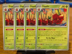 Pokemon TCG Twilight Masquerade Dipplin 018/167 x4 Playset - Image 1