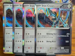 Pokemon TCG Surging Sparks Iron Crown Holo Rare 132/191 x4 Playset - Image 1