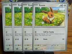 Pokemon TCG Stellar Crown Eevee 113/142 x4 Playset - Image 1