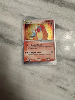 Entei EX 91/95 Team Magma vs Team Aqua Holo Pokemon TCG Vintage creased - Image 1