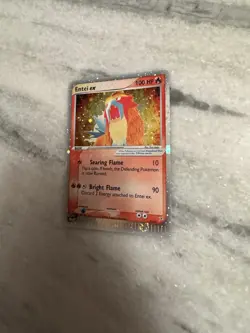 Entei EX 91/95 Team Magma vs Team Aqua Holo Pokemon TCG Vintage creased - Image 2