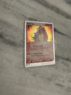 Entei EX 91/95 Team Magma vs Team Aqua Holo Pokemon TCG Vintage creased - Image 3