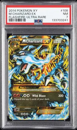 2014 POKEMON XY FLASHFIRE ULTRA RARE #108 M CHARIZARD EX PSA 7 - Image 1