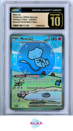 MEW EX POKEMON 232/091 2024 PALDEAN FATES GERMAN SIR DEUTSCH CGC 10 - Image 1