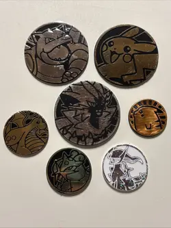 Lot of 7x Official Pokemon TCG Coins (No Duplicates) Lot #11 - Image 1