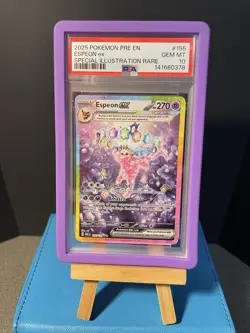 2025 Pokemon Prismatic Evolution Espeon Ex Special Illustration Rare #155 PSA 10 - Image 1