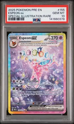 2025 Pokemon Prismatic Evolution Espeon Ex Special Illustration Rare #155 PSA 10 - Image 2