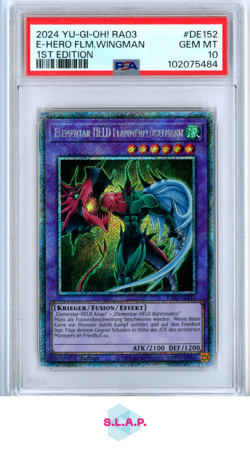 ELEMENTAR-HELD FLAMMENFLUGELMANN YUGIOH 152 2024 RA03 PLA SECRET RARE GER PSA 10 - Image 1