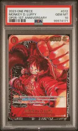 One Piece OP05 Monkey D. Luffy 1st Anniversary ST01-012 PSA 10 Gem Mint English - Image 1