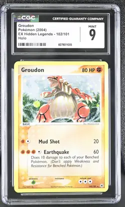 CGC 9 Groudon 2004 EX Hidden Legends 102/101 Secret Rare Holo Pokemon Card psa - Image 1