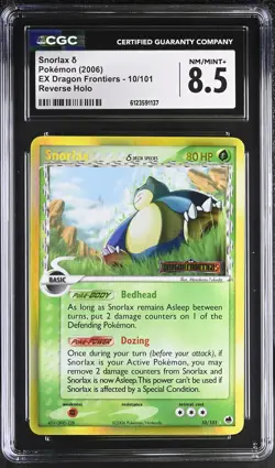 CGC 8.5 Snorlax EX Dragon Frontiers 10/101 Reverse Holo STAMPED Pokemon Card - Image 1