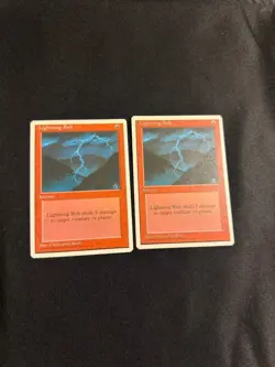x2 Lightning Bolt [Fourth 4th Edition] 2x Magic MTG Cards LP - Image 1