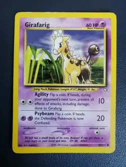 Pokemon Card Girafarig 58/111 Neo Genesis Common WOTC - Image 1