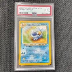 PSA 8 LIGHT VAPOREON 52/105 Rare Neo Destiny 2002 - Pokemon Card WOTC - Image 1
