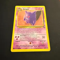 Gengar - Fossil 20/62 Regular Card 1999-2000 Pokemon Trading Card Game (TCG) - Image 1