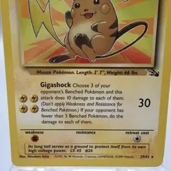 Raichu 29/62 Fossil Non-Holo Vintage WOTC Pokemon Card Near Mint NM - Image 4