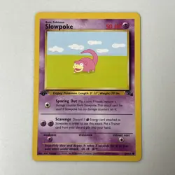 Slowpoke Fossil 55/62 1st Edition Common Pokemon Card Miki Takano Art - Image 1