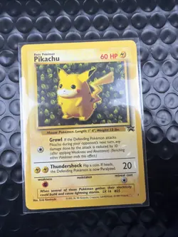 LP/MP 1999 WOTC Pokemon Pikachu Black Star Promo Card #1 Ivy Pikachu Non Holo - Image 1