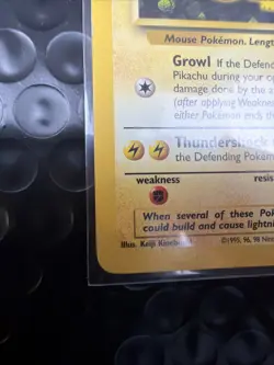 LP/MP 1999 WOTC Pokemon Pikachu Black Star Promo Card #1 Ivy Pikachu Non Holo - Image 5