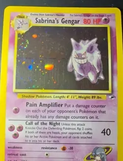Pokemon TCG Sabrina's Gengar Holo Rare Card 14/132 PSA 6 Gym Heroes with Swirl - Image 1