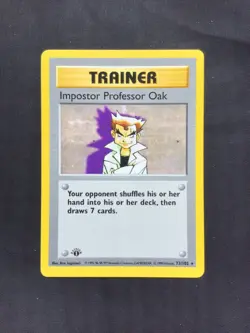 Pokemon Cards: Base Set 1st Edition Rare: Impostor Professor Oak 73/102 - Image 1