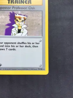 Pokemon Cards: Base Set 1st Edition Rare: Impostor Professor Oak 73/102 - Image 4