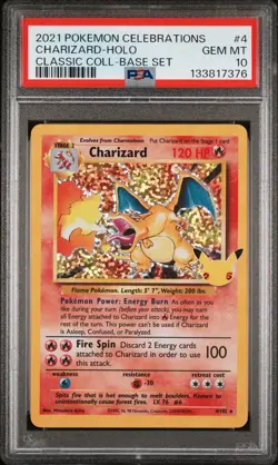 Charizard 4/102 - 25th Celebrations Pokemon Card - PSA 10 - GEM MINT Fresh Cert - Image 5