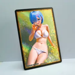 REM Waifu Anime Card LIMITED 1/1 Custom TCG Holo Goddess Story ACG T13769 - Image 2