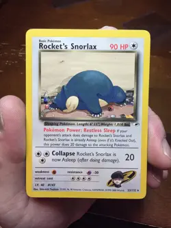 Pokemon Cards Rocket's Snorlax 33/132 Gym Heroes Rare NM-LP - Image 1