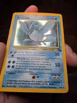ARTICUNO 2/62 HOLO MP FOSSIL UNLIMITED POKEMON TCG CARD VINTAGE 1999 MP - Image 3