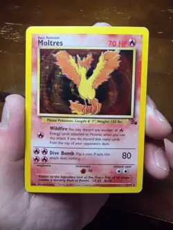 Moltres Fossil Holo Rare Pokemon TCG Card Set 12/62 MP-HP - Image 1