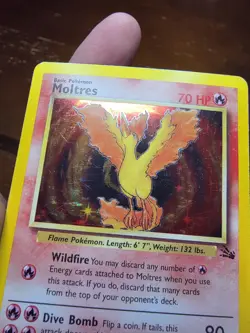Moltres Fossil Holo Rare Pokemon TCG Card Set 12/62 MP-HP - Image 3