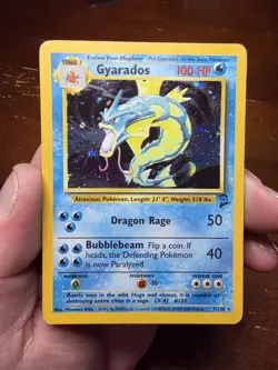 Pokemon Gyarados TCG Base Set 2 Holo Card 7/130 Unlimited Holo MP - Image 1