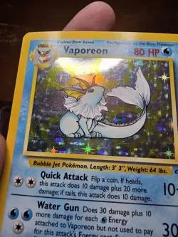 Pokemon TCG Vaporeon Card 12/64 Holo 1999 WOTC Jungle Set Excellent Condition HP - Image 3