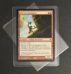 MtG ‘Warren Instigator’ 154/249 Zendikar WotC 2009 mythic red goblin unplayed NM - Image 1