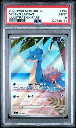Pokemon Misty's Lapras 194/182 Sv10 Destined Rivals Illustration Rare Holo PSA 9 - Image 1