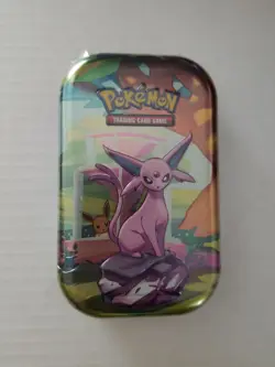 Pokemon TCG: Prismatic Evolutions Espeon Mini Tin Factory Sealed - Image 1
