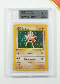 Pokemon BGS 8.5 Hitmonchan #7 Holo 1st Edition base Set 1999 Italiano - Image 1