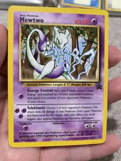 Mewtwo Black Star Promo 12 Pokemon Card WOTC Non Holo Vintage LP - Image 1
