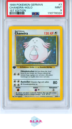 CHANEIRA-HOLO POKEMON #3 1999 1ST EDITION MINT GERMAN PSA 9 - Image 1