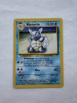 Pokemon 1999 Wartortle Base Set EX-NM 42/102 vintage Wizards of the Coast rare - Image 1