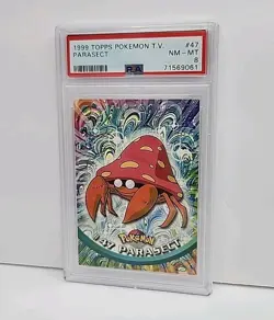 PSA 8 Parasect #47 Topps 1999 Pokemon TV Edition Black Label Card Graded - Image 2