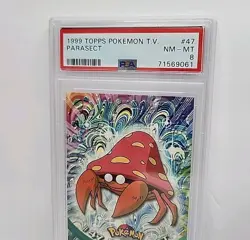 PSA 8 Parasect #47 Topps 1999 Pokemon TV Edition Black Label Card Graded - Image 3