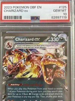 2023 POKEMON TCG: OBF EN - OBSIDIAN FLAMES #125 CHARIZARD EX PSA 10 GEM MT - Image 3